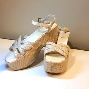 NEW Bershka Jute Sandals/Shoes Size:7 1/2